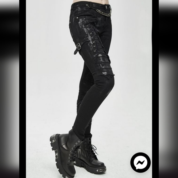 Devil Fashion Denim - Stylish Black Lace-Up Women Jeans